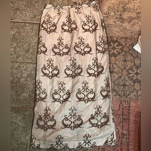 Lightweight Long Straight Skirt with Embellished Mesh Slip